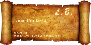 Laux Bertold névjegykártya